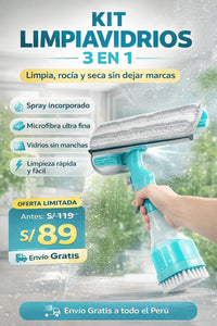 KIT LIMPIAVIDRIOS 3 EN 1